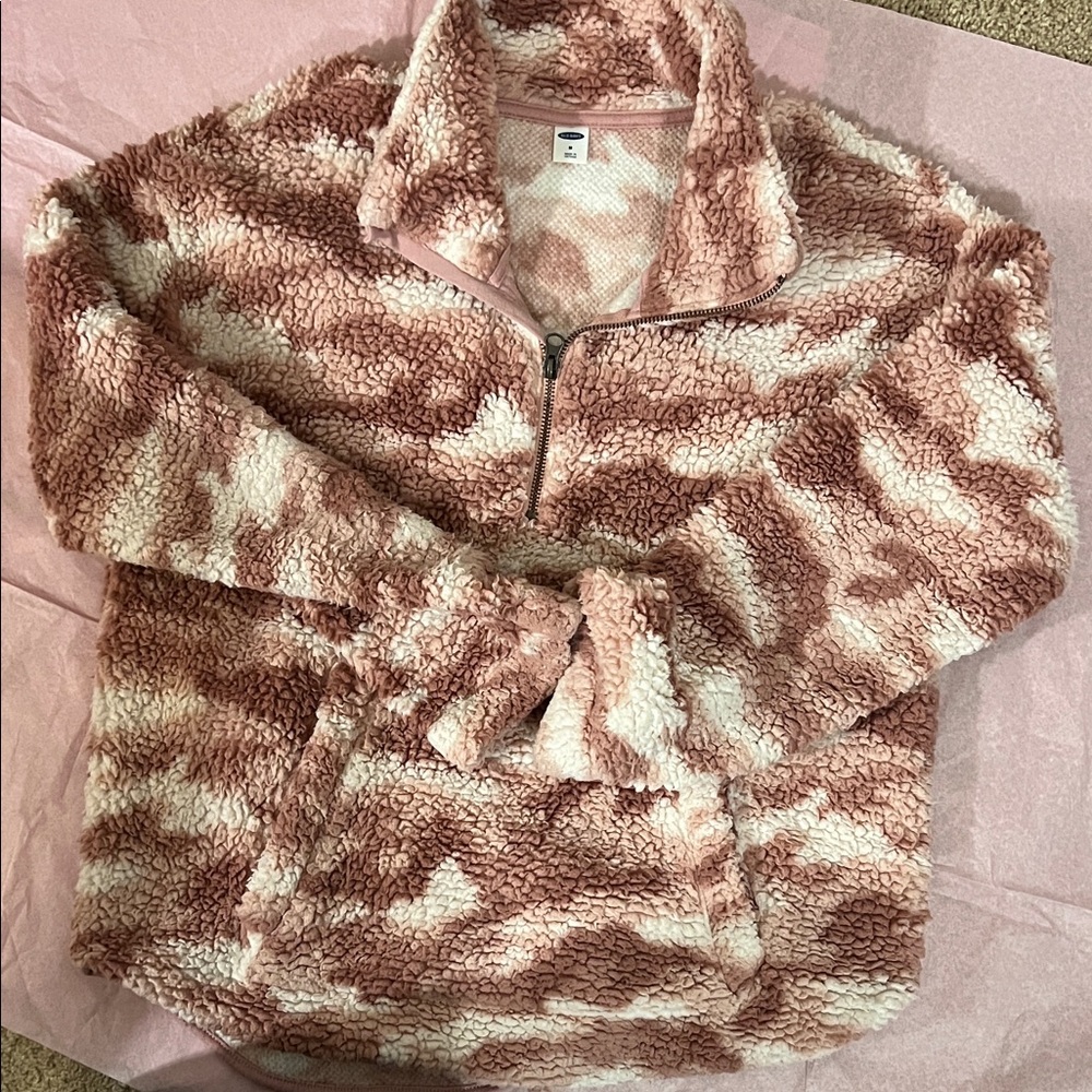 Old Navy Pink and Cream Sherpa Top